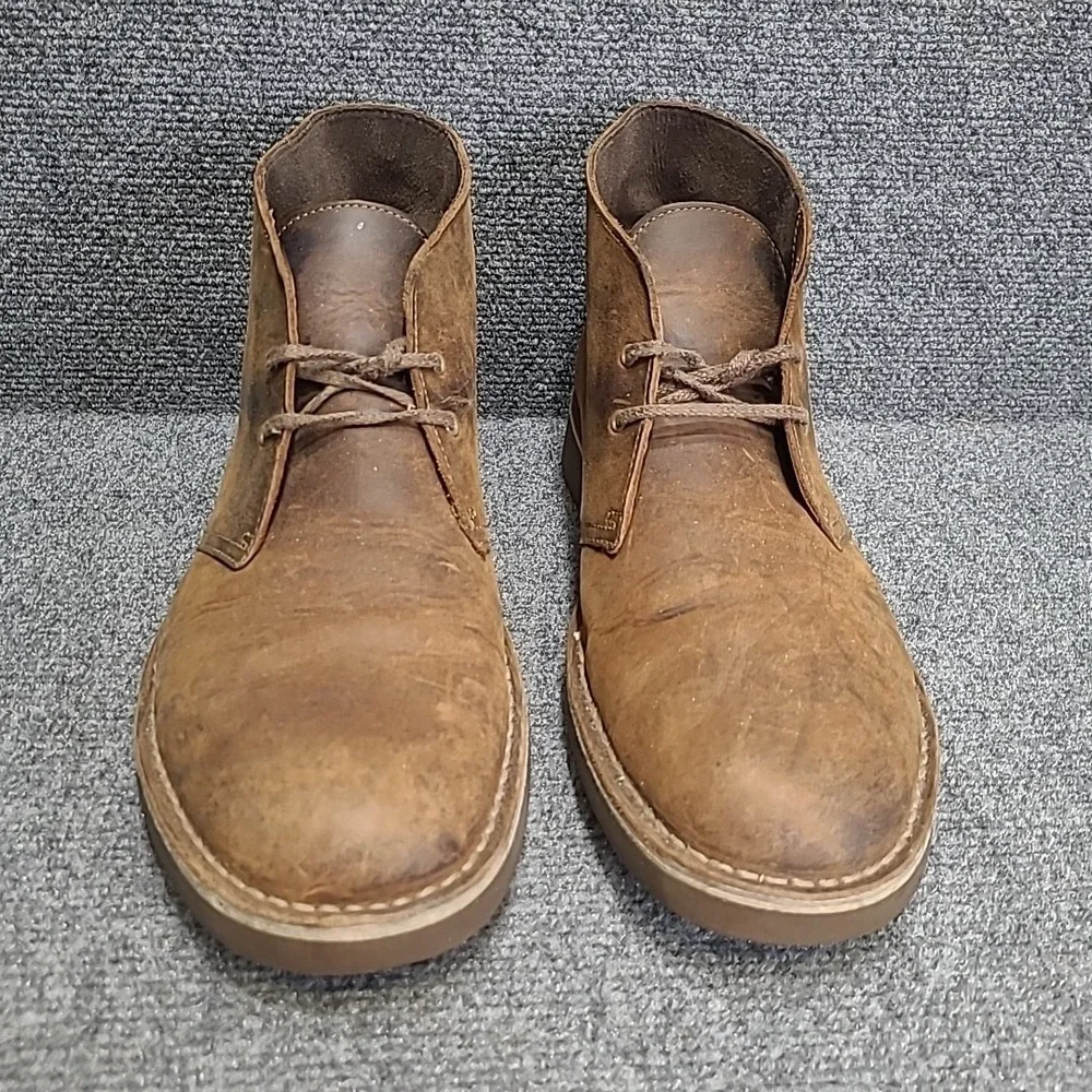 Clarks Brown Leather Desert Beeswax Chukka Ankle Boot Men's sz 13